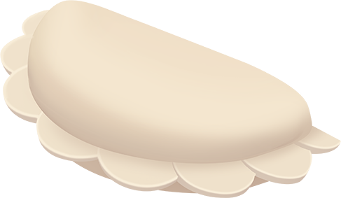 Varenyky con borde trenzado