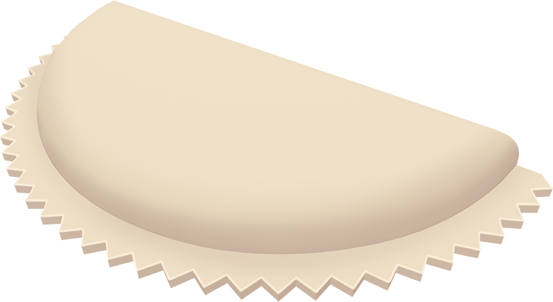 Chebureki con un borde en forma de z