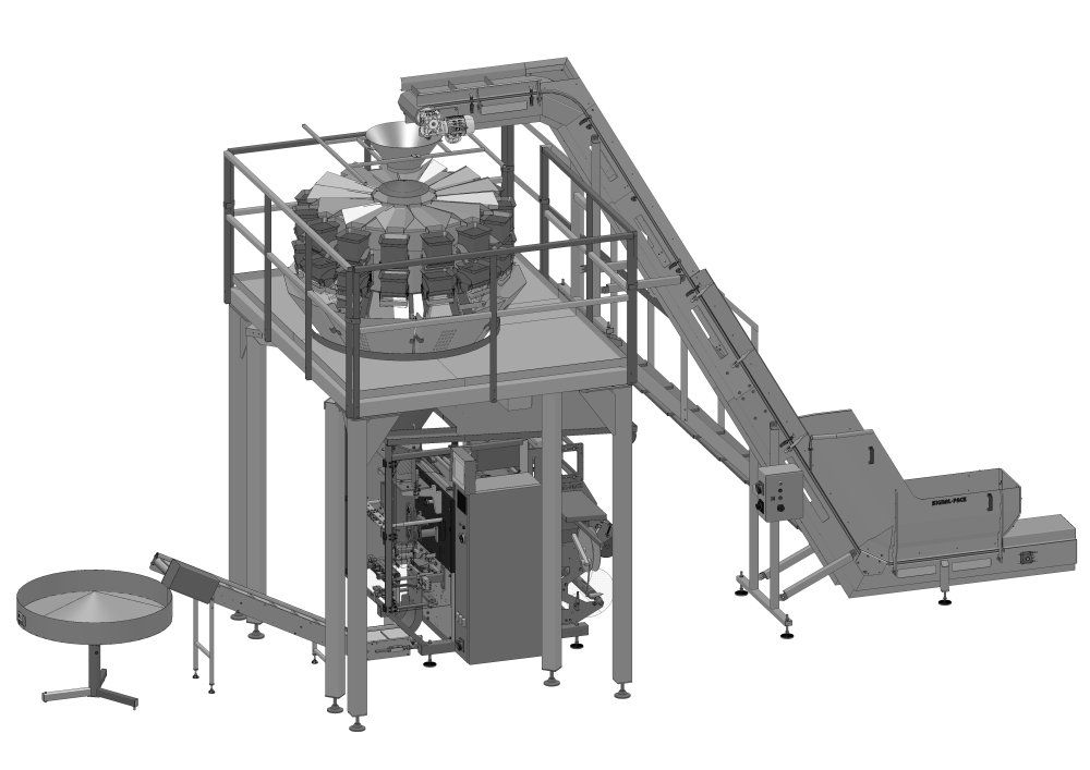 Línea compleja para dosificación precisa y relleno de verdes frescos