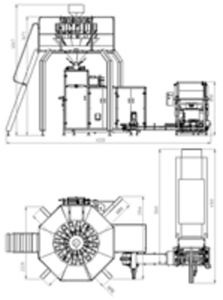 Línea multifuncional de embalaje de cereales en el paquete "briqueta"