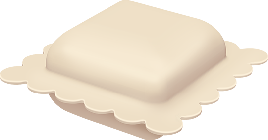 Pelmeni cuadrado con borde rizado