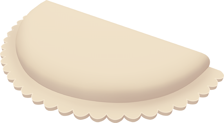 Chebureki con un borde de flores