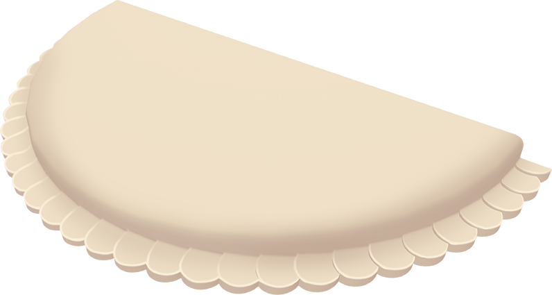 Chebureki con un borde trenzado